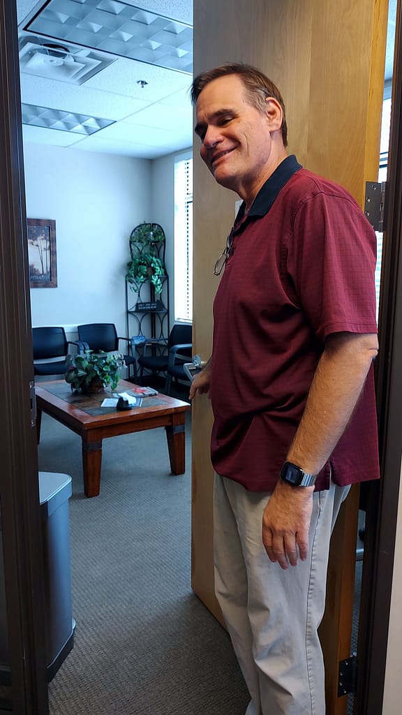 Jeff at door to group room