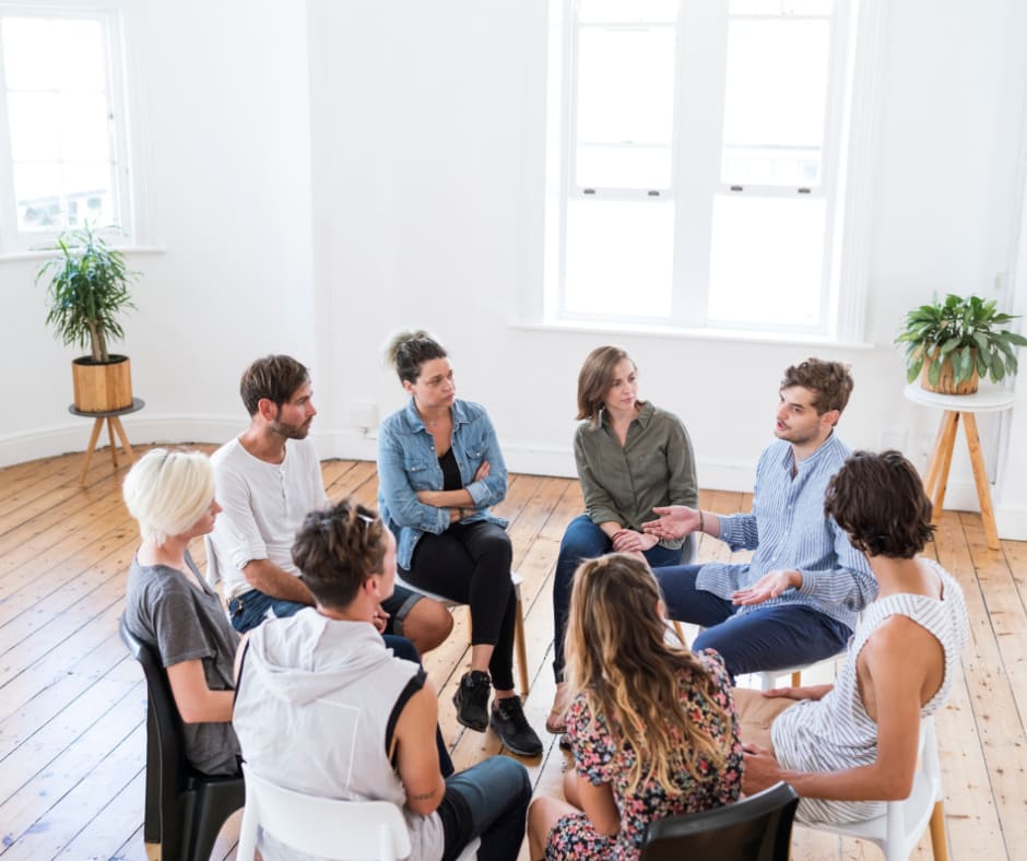 Group circle therapy image session